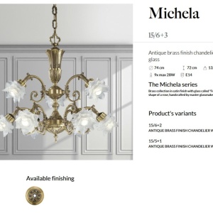 Candelabru 9 brate LUX design clasic realizat manual Michela 144374 universul-luminii.ro