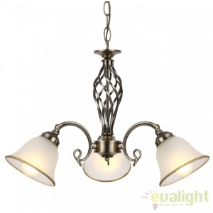 Candelabru clasic cu 3 brate, finisaj brass antique, Odin 60208-3 GL