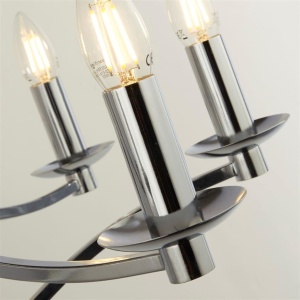 Candelabru clasic cu 8 brate stil elegant Ascot crom 110504 universul-luminii.ro