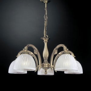 Candelabru clasic design italian din alama, sticla 5650 RA-L. 5650/5 102384 universul-luminii.ro