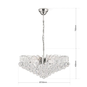 Candelabru cristal Asfour design lux KRISTALL KLASSISCH 10L chrome plated/clear 239374 universul-luminii.ro