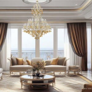 Candelabru Cristal Bohemia Exclusive 24 brate MARIA TEREZIA AUREA - Img 3