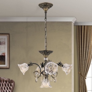 Candelabru cristal design lux LA BOHEME D-60cm 5L old patina 161504 universul-luminii.ro