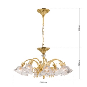 Candelabru cristal design lux LA BOHEME D-72cm 8L gold plated 239534 universul-luminii.ro