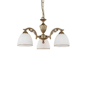 Candelabru cu 3 brate clasic design italian din alama si sticla 8601 RA-L. 8601/3 101684 universul-luminii.ro