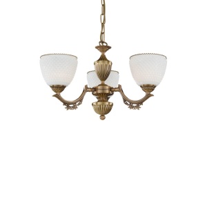 Candelabru cu 3 brate clasic design italian din alama si sticla 8651 RA-L. 8651/3 101754 universul-luminii.ro