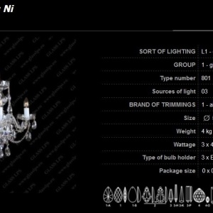 Candelabru cu 3 brate Cristal Bohemia L11 801/03/1-A - Img 4