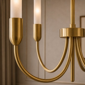 Candelabru cu 5 brate AUGUSTINE alama/alb - Img 3