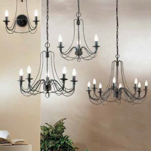 Candelabru design rustic cu 12 brate Vela, Antik 211864 universul-luminii.ro