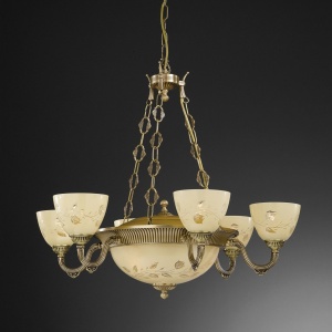 Candelabru din alama 6 brate design italian 9L 6258 102154 universul-luminii.ro