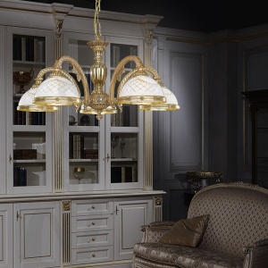 Candelabru din alama cu 5 brate design italian 7102 204574 universul-luminii.ro