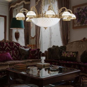 Candelabru din alama design italian 10+4L 7102 204554 universul-luminii.ro