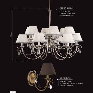 Candelabru elegant 12 brate, design clasic Coco 186134 universul-luminii.ro