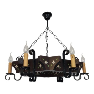 Candelabru fabricat manual din lemn pictat Queen 6L