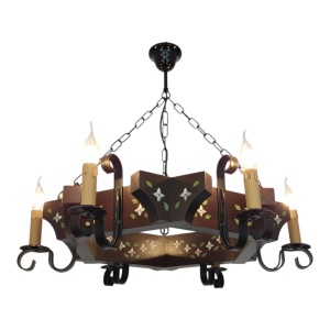 Candelabru fabricat manual din lemn pictat Queen 6L 175034 universul-luminii.ro