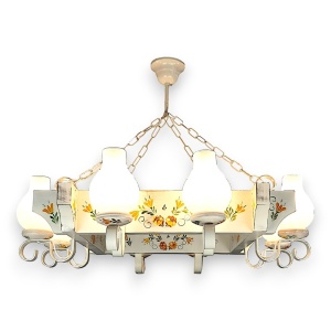 Candelabru fabricat manual din lemn pictat Queen 8L 231674 universul-luminii.ro
