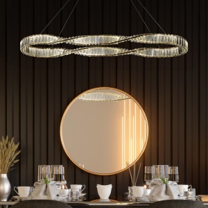 Candelabru LED cristal design lux oval Tier 147564 universul-luminii.ro