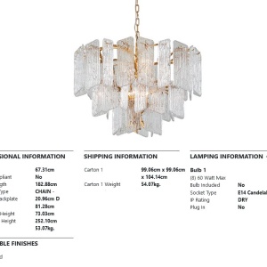 Candelabru LUX design deosebit PIEMONTE lucrat manual, cu 8 surse de lumina - Img 5