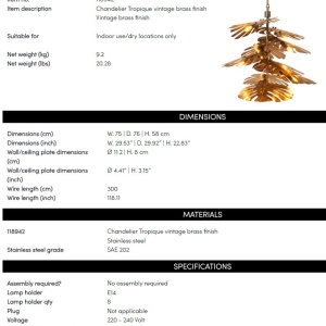 Candelabru LUX design frunze Tropique alama vintage - Img 8
