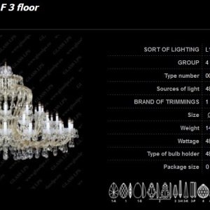 Candelabru Maria Theresa cu 48 brate cristal Bohemia L14 008/48/1, F 3 floor 46514 universul-luminii.ro
