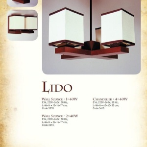 Candelabru rustic fabricat manual din lemn 4 brate Lido 54954 universul-luminii.ro