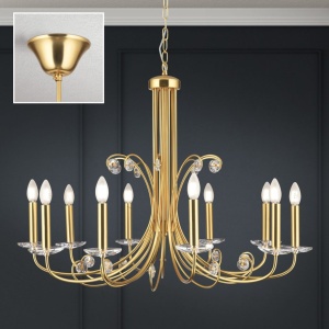 Candelabru stil clasic cu cristal K9 ARIANE 10L auriu 156424 universul-luminii.ro
