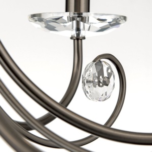 Candelabru stil clasic cu cristal K9 ARIANE 6L nickel inchis 234864 universul-luminii.ro