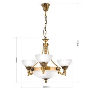 Candelabru stil clasic diam.64cm Rocca LU 1689/3+3 bronze OR - Img 8