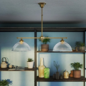 Candelabru stil neoclasic din alama si sticla Elide - Img 18