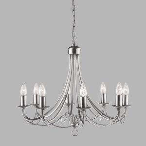 Candelabru traditional stil clasic Maypole argintiu 8L 6348-8SS SRT - Img 2