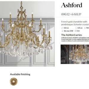 Candelabru XXL 18 brate LUX cu cristale Scholer, Ashford 144404 universul-luminii.ro