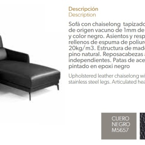 Coltar cu sezlong stanga, elegant, design italian William AC-5359-L - Img 3