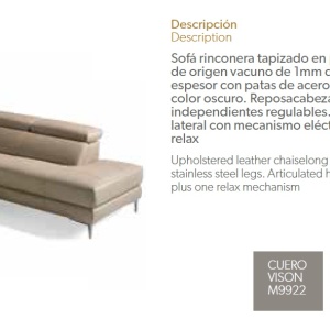 Coltar design LUX cu sezlong stanga, functia relax Serena AC-5320-L - Img 3