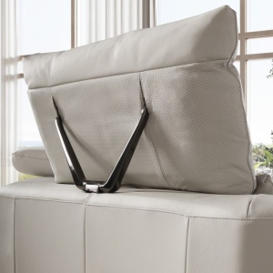 Coltar LUX design italian cu sezlong dreapta Cowhide gri deschis - Img 5