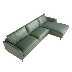 Coltar LUX design italian cu sezlong dreapta Cowhide verde - Img 5