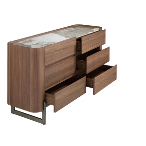 Comoda 6 sertare deosebita design LUX Walnut-Marble - Img 7