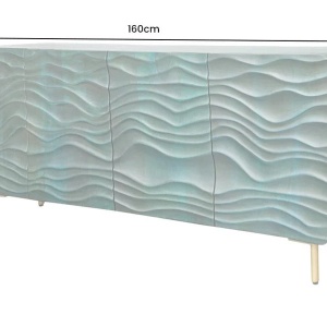 Comoda cu fronturi 3D design ondulat WAVE 160cm, turcoaz - Img 9