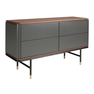 Comoda deosebita design LUX Dark Grey-Walnut 140x45cm - Img 2