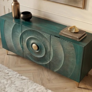 Comoda design vintage Golden Sunset 140cm turcoaz - Img 9