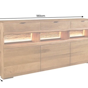 Comoda din lemn de mango cu iluminare LED GRAND 180cm - Img 14