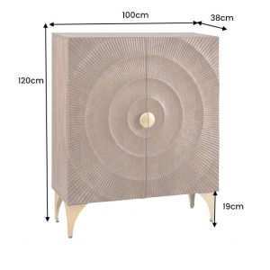 Comoda inalta design vintage Golden Sunset 120cm maro - Img 8
