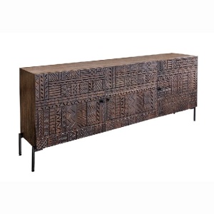 Comoda lemn de mango relief 3D TRIBAL 180cm