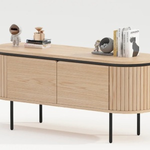 Comoda TV cu furnir de stejar ATELIER 120cm - Img 2