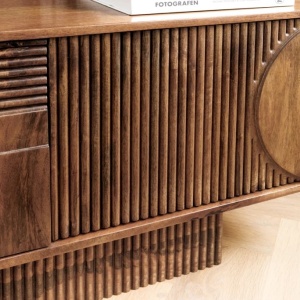 Comoda TV cu model optic 3D, Lemn mahon maro, ART DECO 200cm - Img 10
