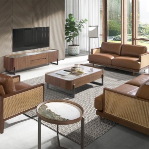 Comoda TV deosebita design LUX Walnut-Marble - Img 3