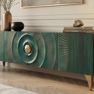 Comoda TV design vintage Golden Sunset 180cm turcoaz - Img 3