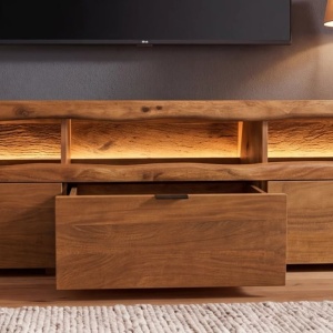 Comoda TV din lemn de mango cu iluminare LED GRAND 180cm - Img 12
