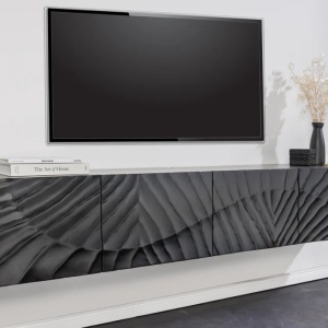 Comoda TV suspendata din lemn de mango Scorpion 200cm, negru A-44526 VC - Img 4
