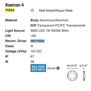 Corp aparent exterior IP67 LED Keenan 70564 176284 universul-luminii.ro