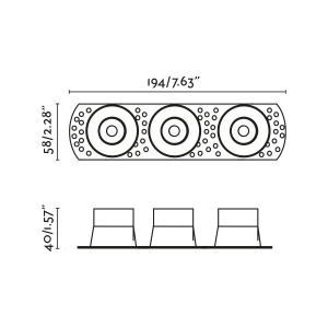 Corp incastrabil cu 3 Spoturi directionabile trimless FLIC 3L negru MR11 GU10 - Img 6